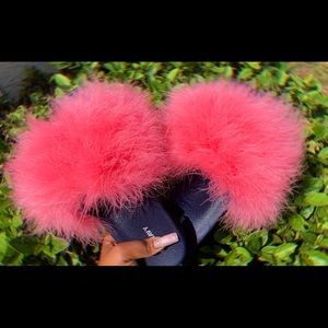 Pink fur slides